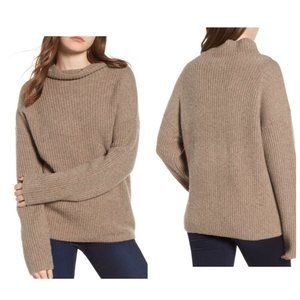 Chelsea28 Tan Oversized Funnel Neck Sweater